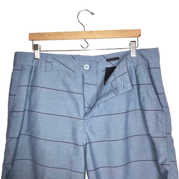 O'Neill Men's Blue Striped Relaxed Fit Flat Front Chino Shorts - Picture 4 of 6